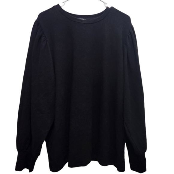 Eloquii Balloon Puff Sleeve Sweater Black Plus Size 18/20 Office Career - Picture 1 of 6